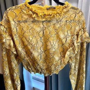 Zara Laced Cropped Blouse